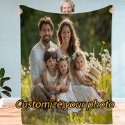Personalized Photo Flannel Blanket Lightweight Polyester for All Seasons