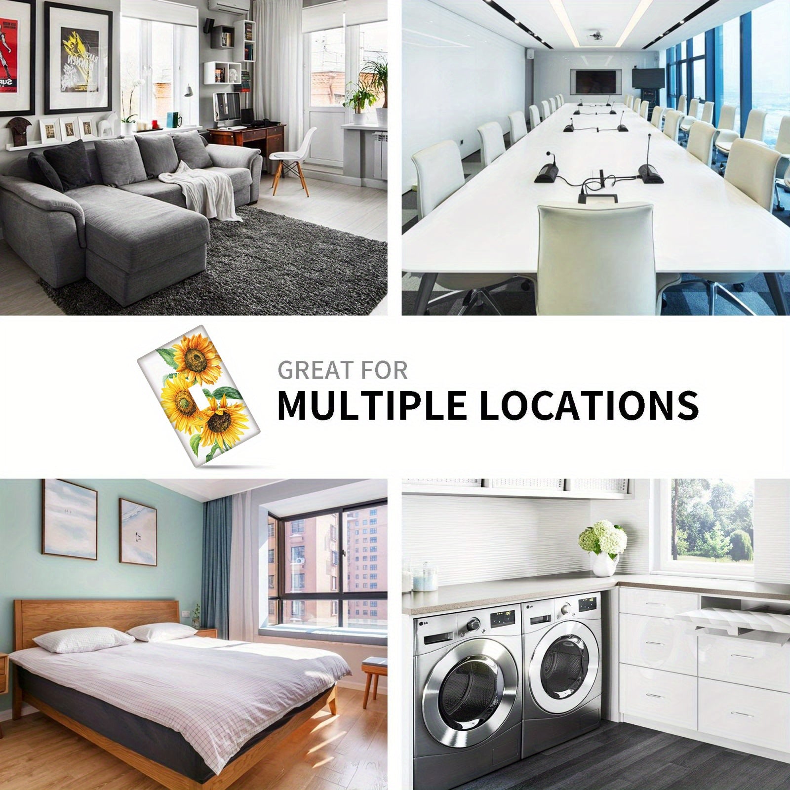 Watercolor Sunflowers Light Switch Cover for 1 or 2 Gang Switches