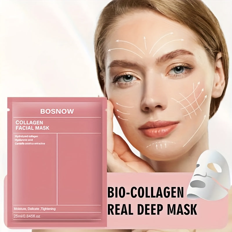 Unisex Collagen Face Masks Pack Hydrating Firming Hypoallergenic 4 Pieces