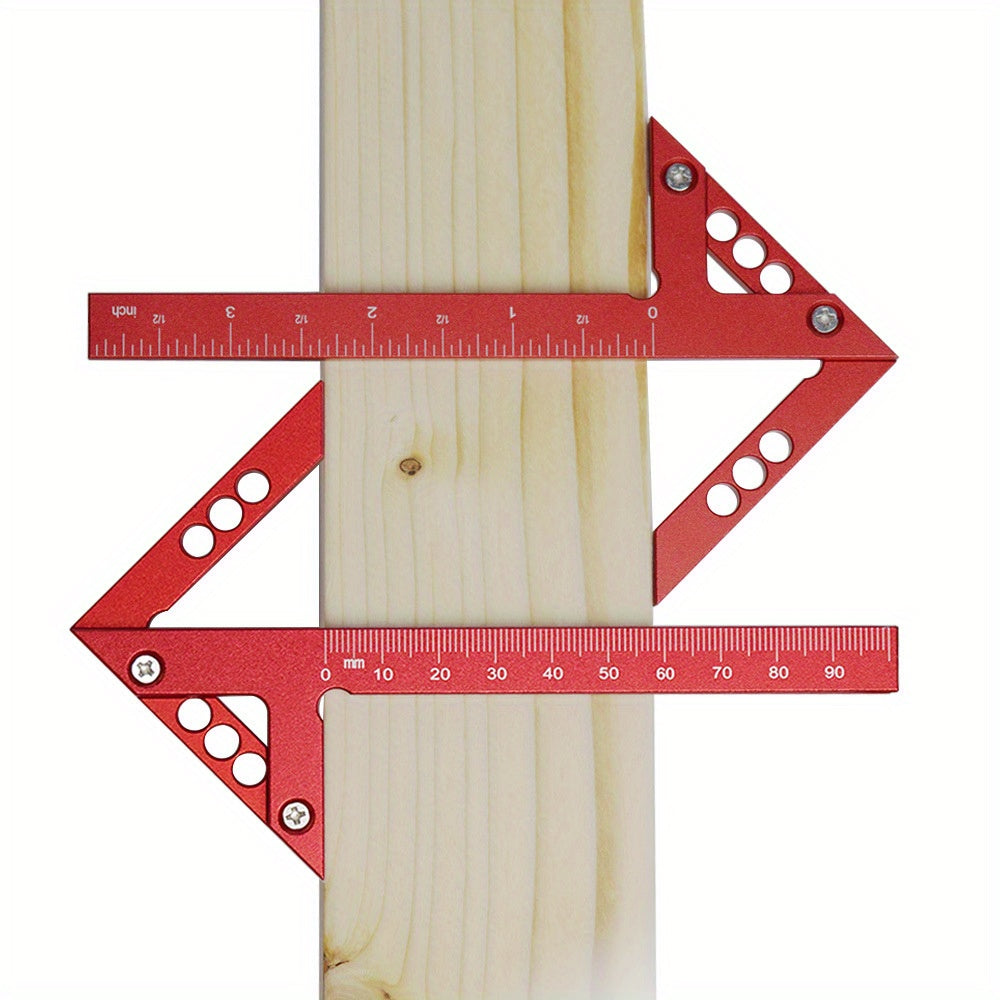 Escuadra de carpintería de aleación de aluminio, regla medidora de línea, marcador de ángulo, regla impermeable