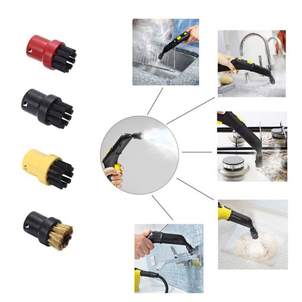 6 Pack Round Brush Nozzles for Steam Cleaners Compatible with Karcher SC1 SC4