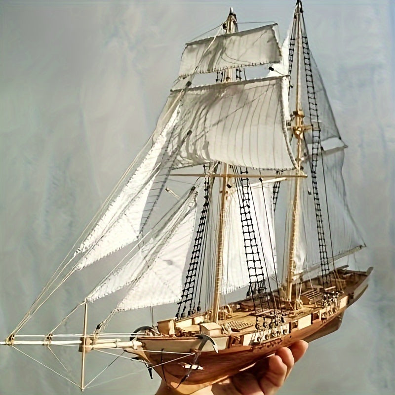 Wooden Boat Kit for Educational Assembly of Classical Western Harko Model for Ages 14+