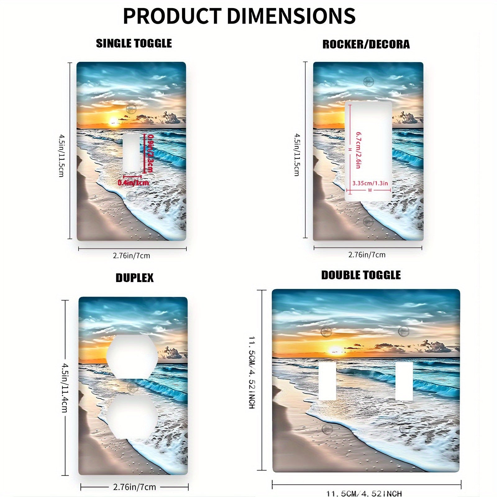 Okean sahnasi o‘chirish plitasi uchun hammom va yotoqxona dekoratsiyasi changga qarshi oson o‘rnatish