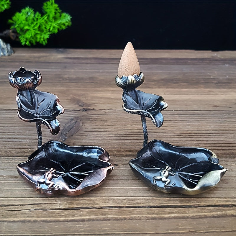 Lotus Backflow Incense Burner Decorative Home Decor Smoke Fountain