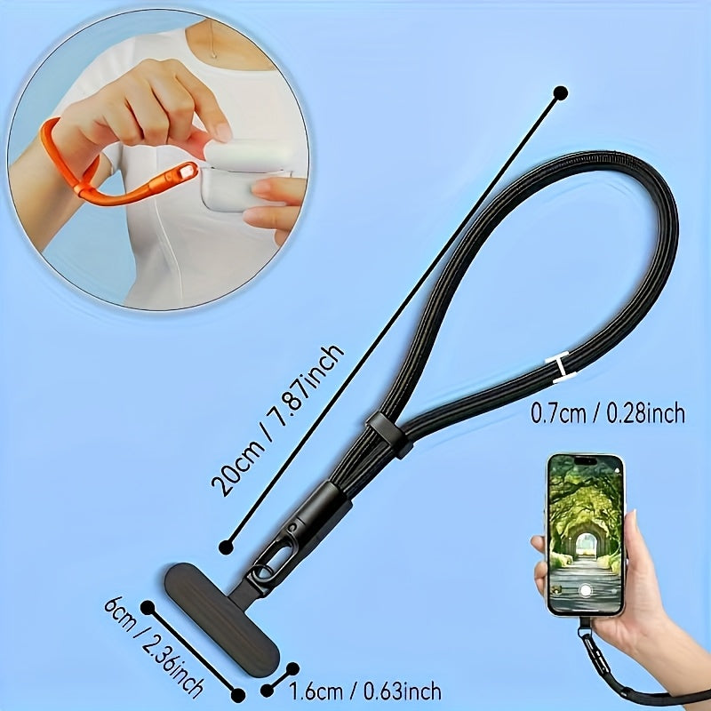 Adjustable Nylon Lanyard and Wrist Strap with 360° Rotating Clip for Mobile Phones