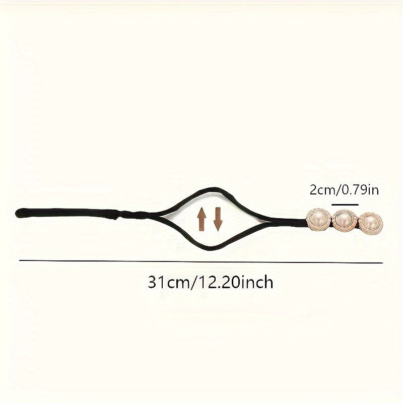 Y2K Style Hair Bun Maker with Plastic Flower and Imitation Pearl for Valentine's Day