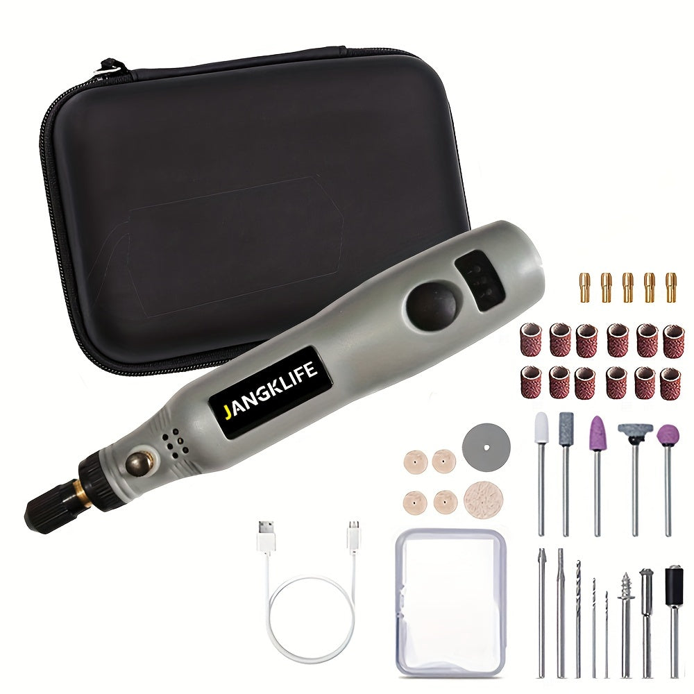 Cordless Rotary Tool Set with Rechargeable Engraving Pen and Wood Carving Tools