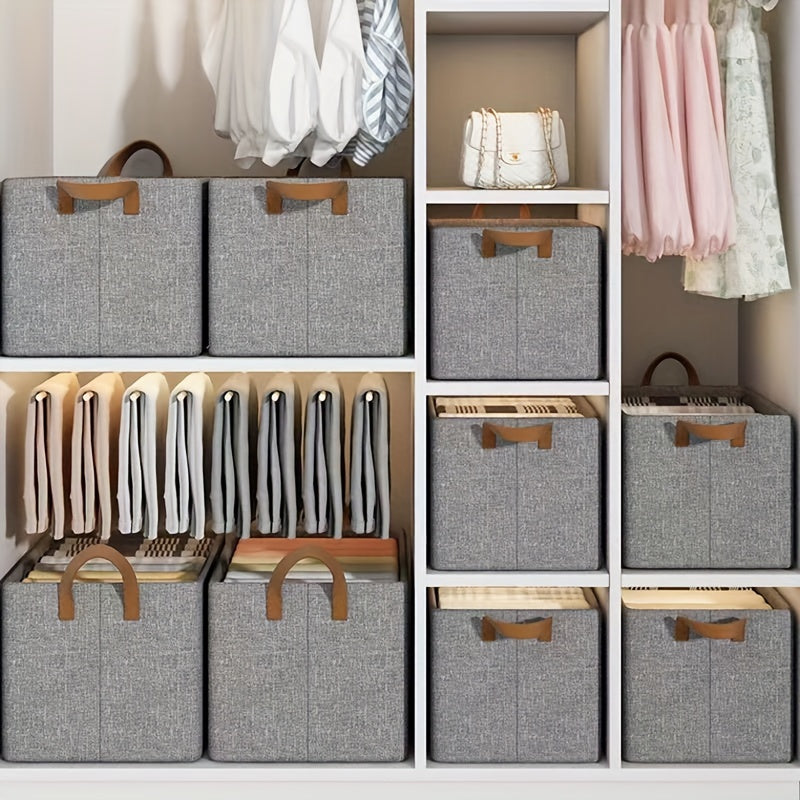 Fabric Storage Box with Steel Frame and Polyester Drawer Organizer for Clothes and Pants