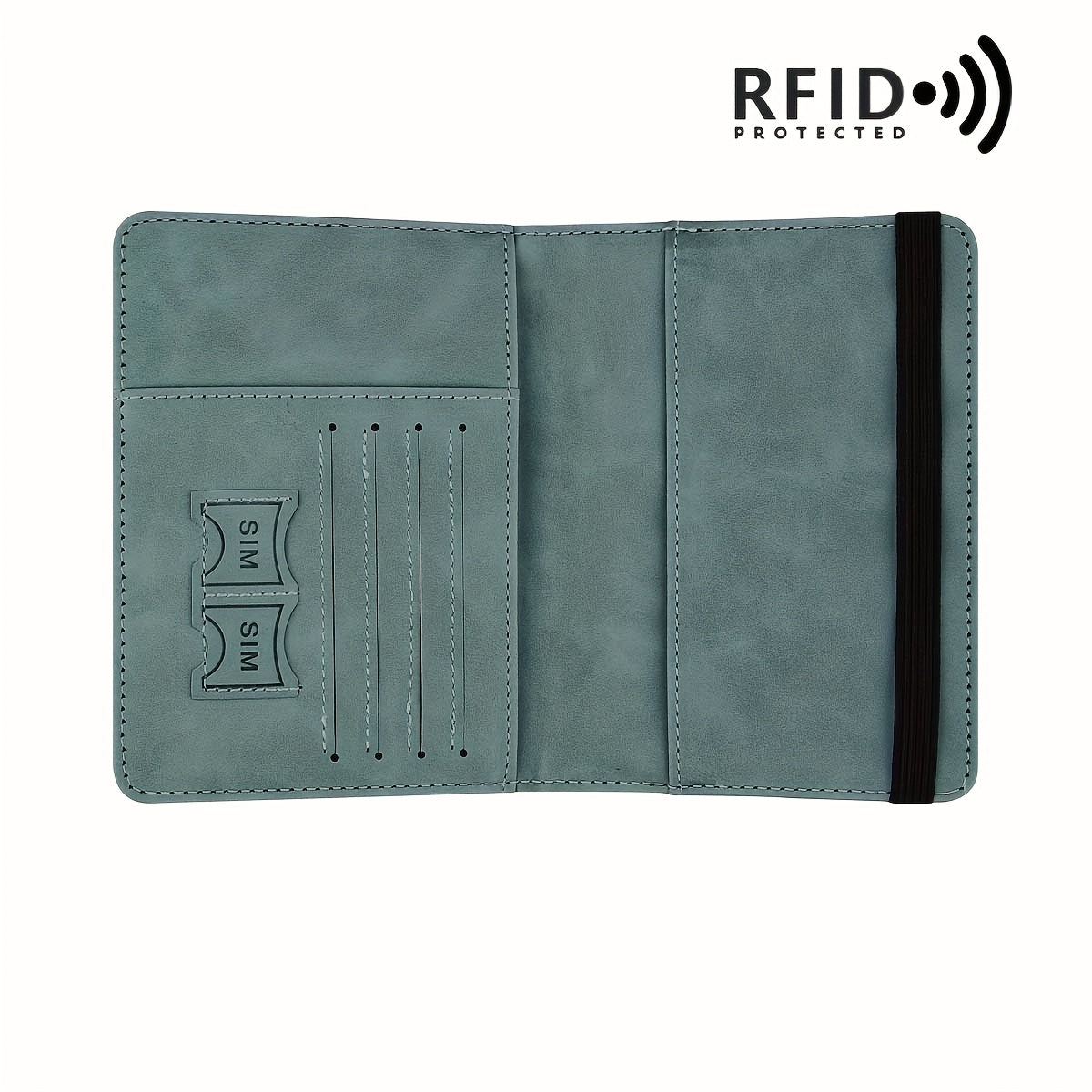 RFID Passport Holder Thin Retro PU Wallet Travel Document Organizer Light Grey