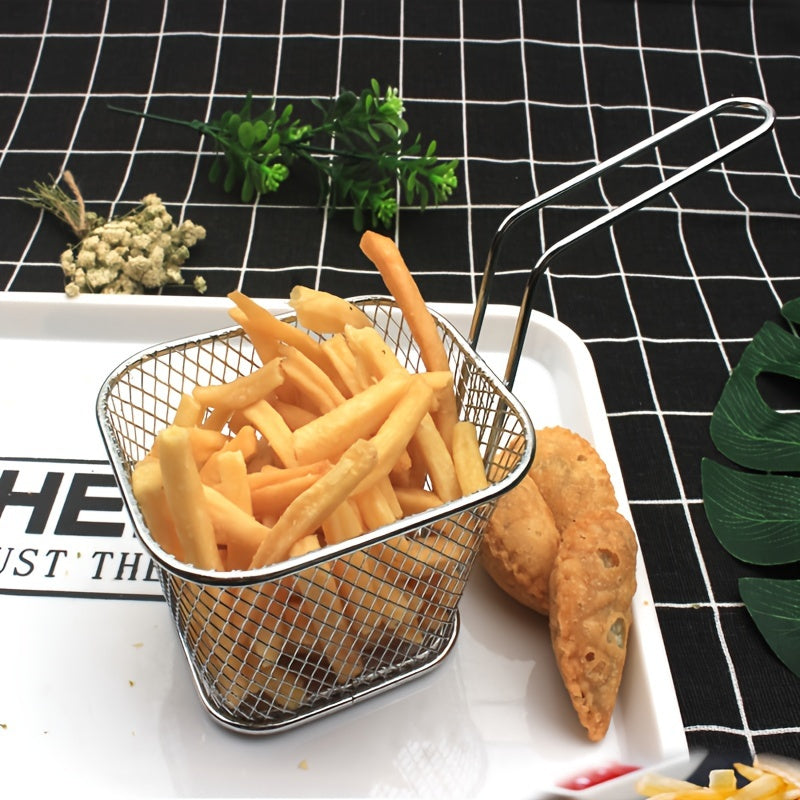 Stainless Steel Kitchen Basket for Frying and Serving Food