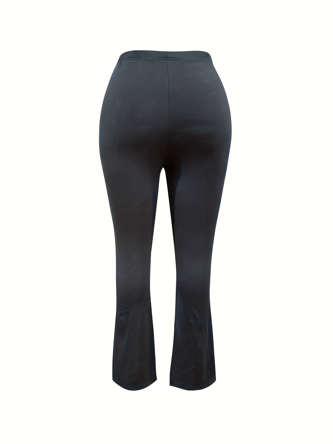 Plus Size Butterfly Print Flare Leg Pants Casual Stretch Summer Women