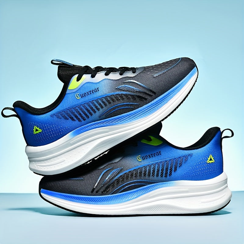 Men's Breathable Woven Platform Shoes for Outdoor Running Shock Absorbing