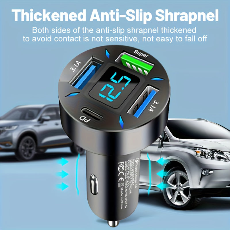 Universal Car Charger 4-Port Fast Charging USB PD 12V Adapter