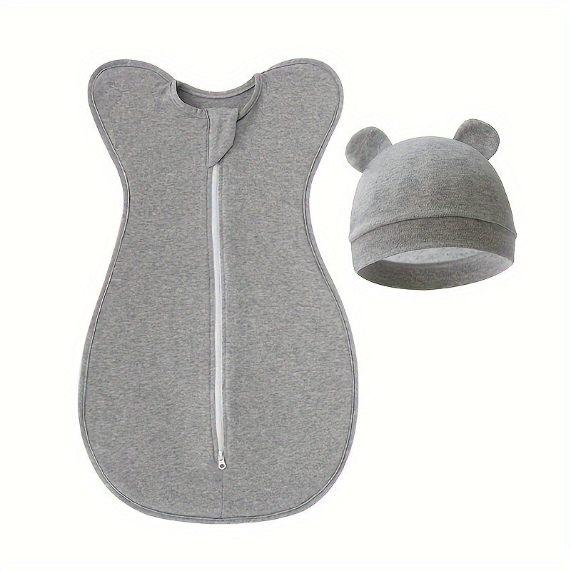 Set of Cotton Swaddle Blankets for Newborns All-Season Sleep Sacks with Zipper Closure