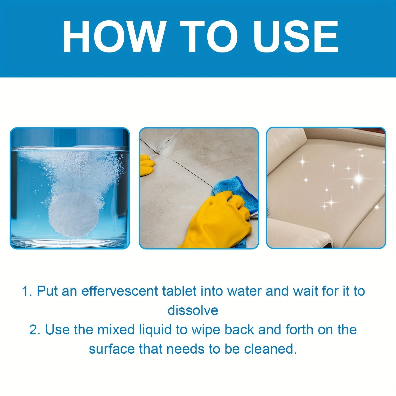 Matraslar, gilamlar va divanlar uchun mato tozalash tabletkalari, 5g, umumiy maqsadli sitrik kislota