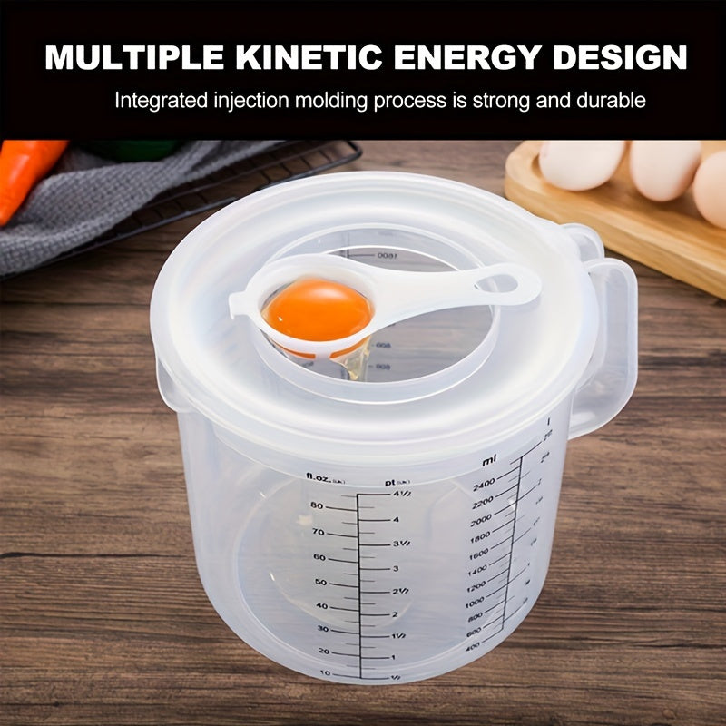 Pishirish, pishirish, sut choyi restoran uchun 2.5L shaffof aralashtirish idishi va qopqog'i