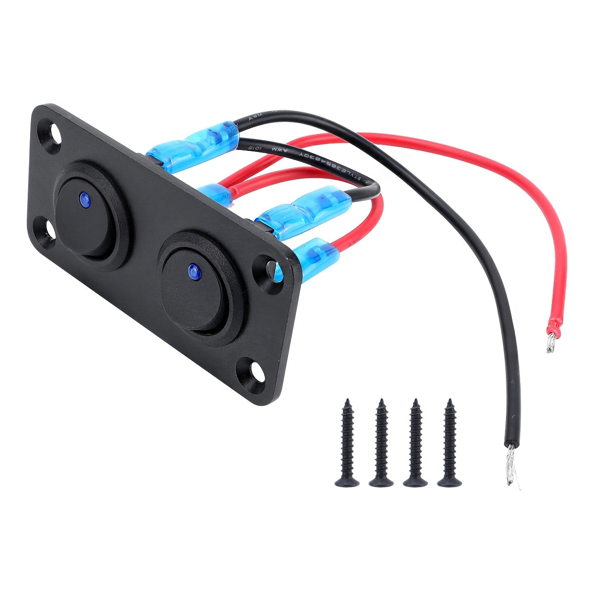 Aluminum Rocker Switch Panel with Blue LED 12V 20A for Car Truck Yacht