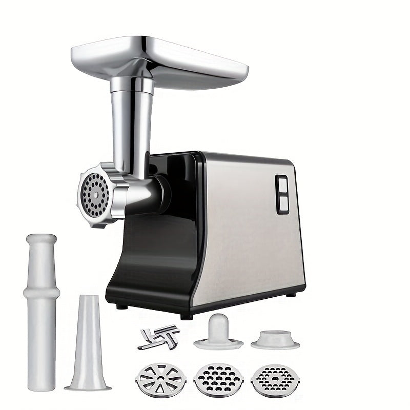 Molino de carne eléctrico 3 en 1, trituradora de alimentos de alta resistencia, enchufe AU, incluye cuchillas, placas, tubo para embutidos y kit de cubos
