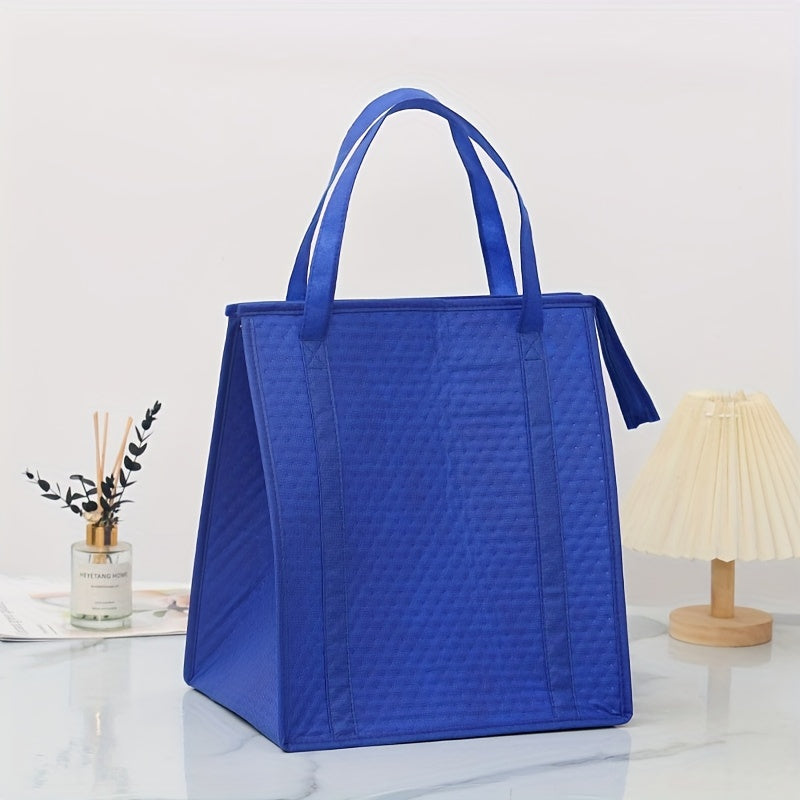 Insulated Shopping Bag with Ice Pack Large Capacity Non-Woven Fabric Durable Handles