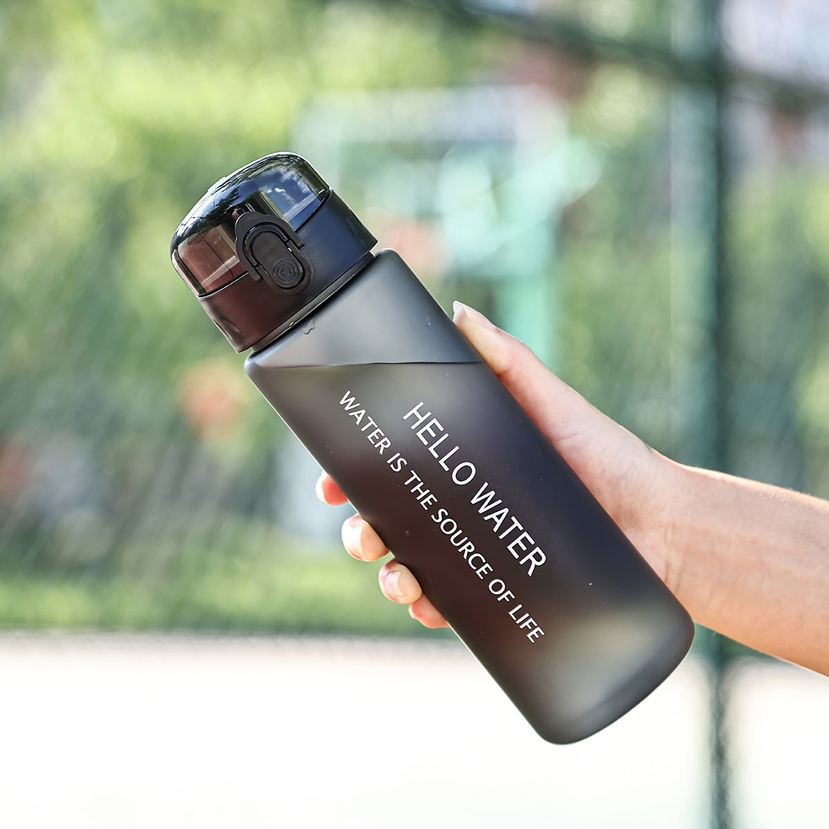 Women's Floral Plastic Water Bottle Large Capacity Lightweight Round PVC-Free