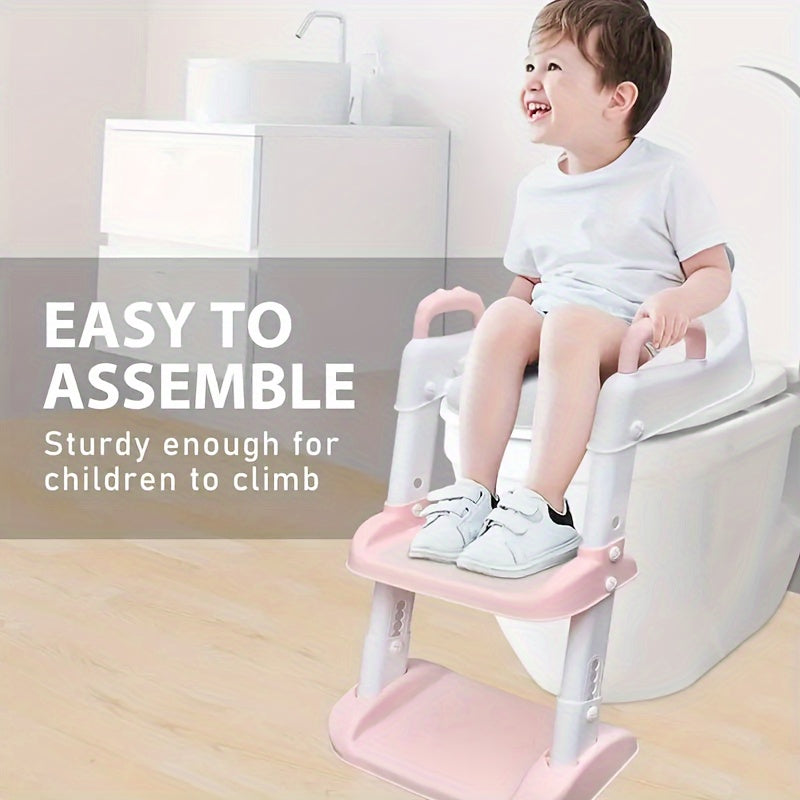 Escalera de entrenamiento para niños con pasamanos, asiento de inodoro plegable, asiento de inodoro para niños con seguridad