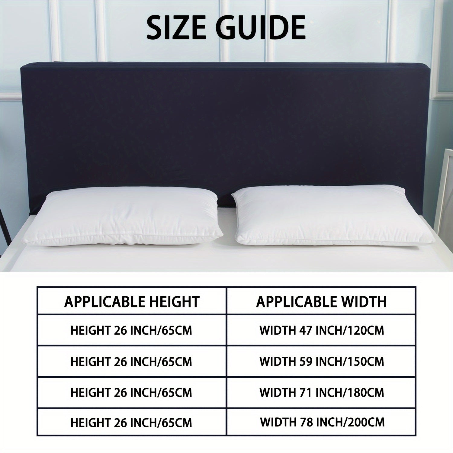 Dust-Proof Polyester Headboard Cover for Bedroom Decor Easy to Install and Maintain