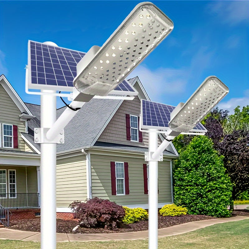 Solar Powered LED Street Light with Infrared Sensor and Remote Control for Outdoor Garden Garage