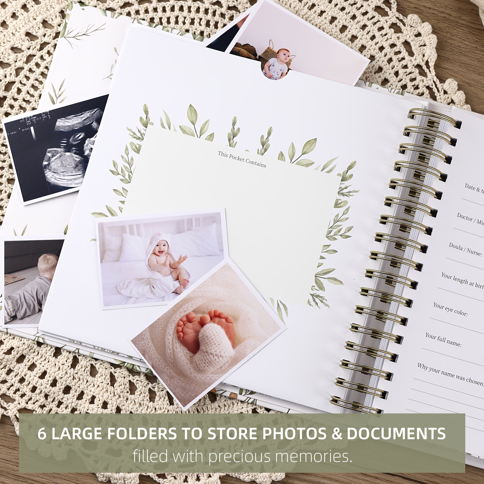 1-qismli Xotira Kitobi O'g'il yoki Qizlar Uchun - Birinchi 5 Yil Jurnali - Genderga Nisbatan Neytral Sovg'a - Yangi Ota-Onalar Uchun Scrapbook yoki Foto Albom - Tug'ilishdan 5 Yoshgacha Har Bir Muvofiqlikni Qayd Etish.