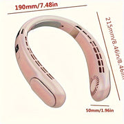 Portable High-Wind Neck Fan with Rechargeable Battery, 5-Speed, Bladeless, Quiet