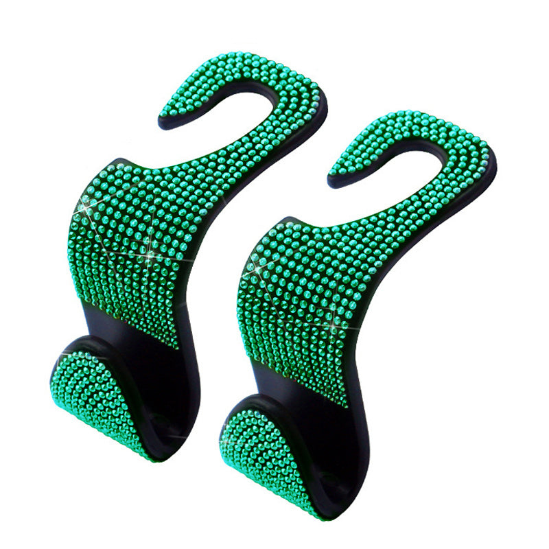 Women Diamond-Studded Car Hook Hidden Storage Seat Organizer