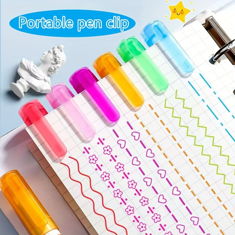 Set of Six Flower-Shaped Pens for Note-Taking and Coloring