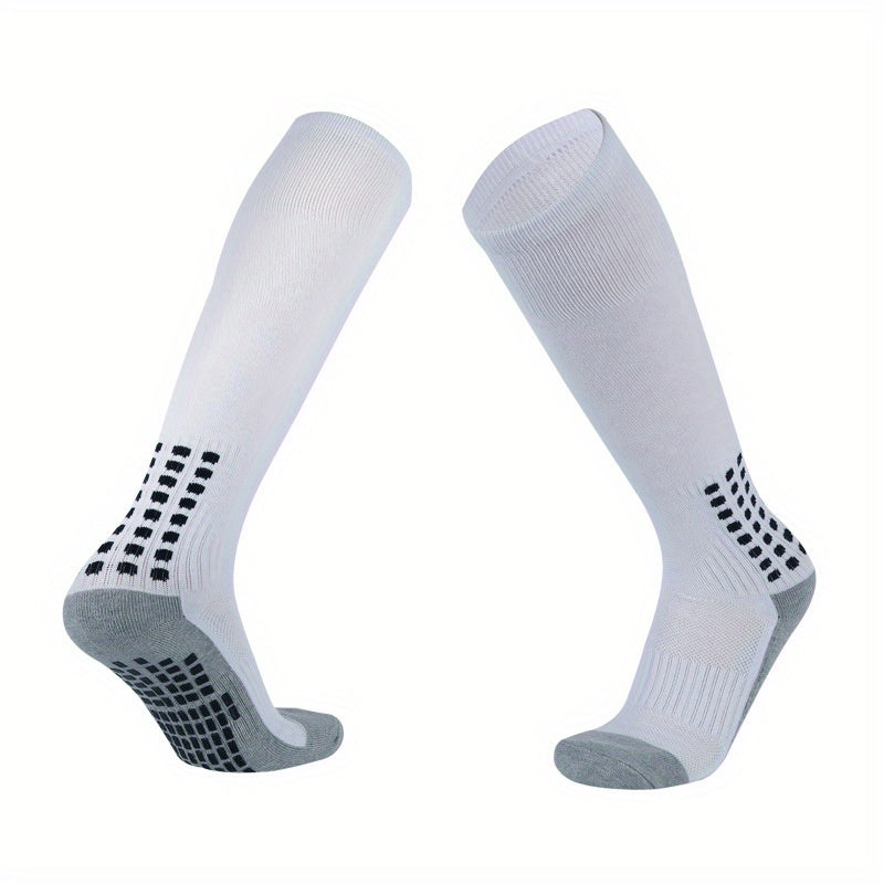 Men's Knee High Football Soccer Socks Solid Color Knit Polyester Spandex 1/2 Pairs