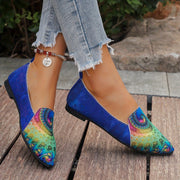 Women's Plus Size Slip-On Knit Flats with Non-Slip Soles and Swirl Pattern