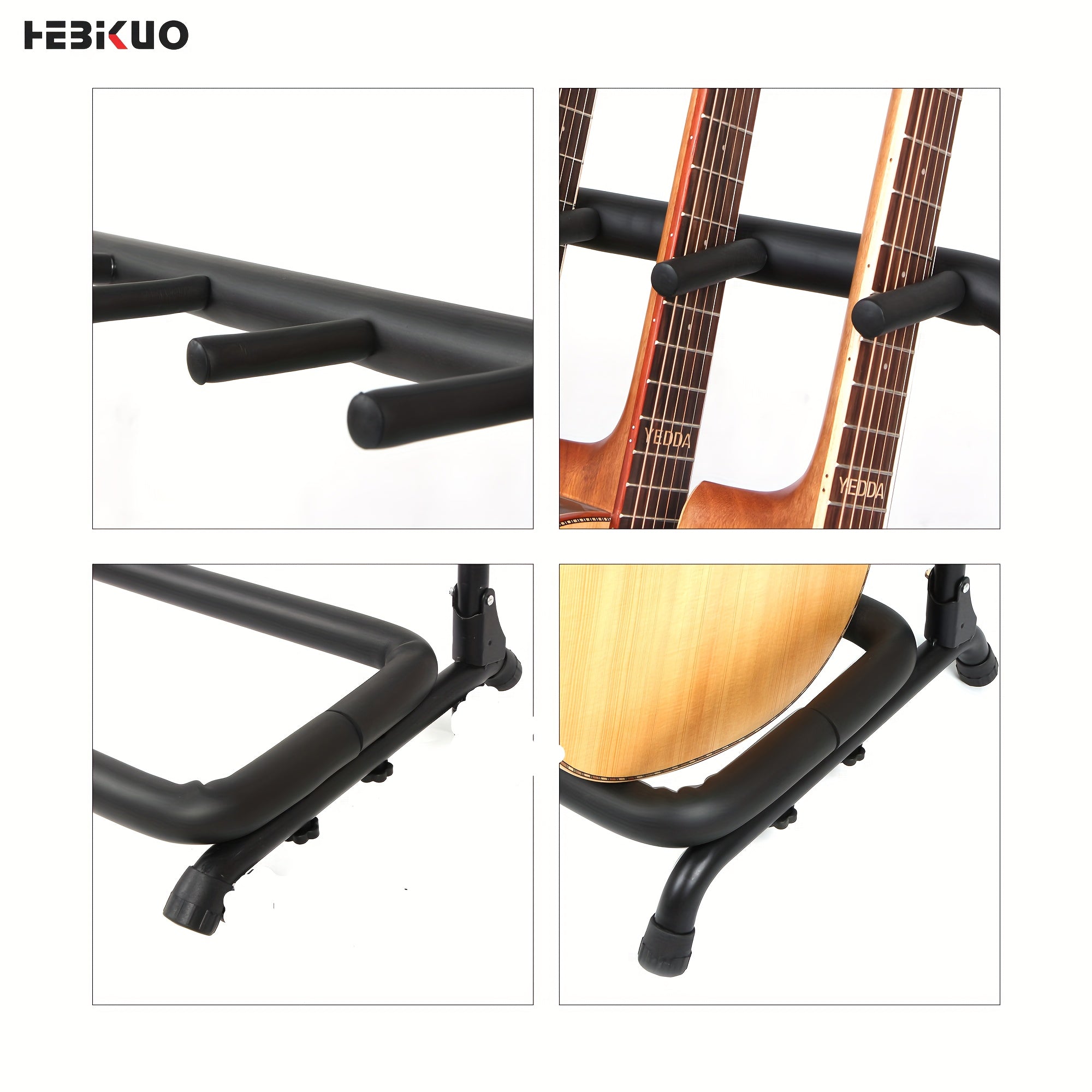 Guitar Display Stand 5-Slot Rack for Acoustic Guitars Iron Rust-Resistant Non-Slip