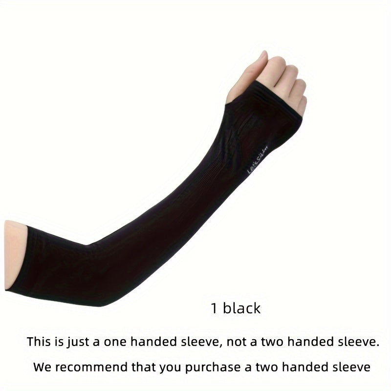 Mangas de protección solar de nylon para hombres y mujeres, cubre brazos con protección UV y dedos