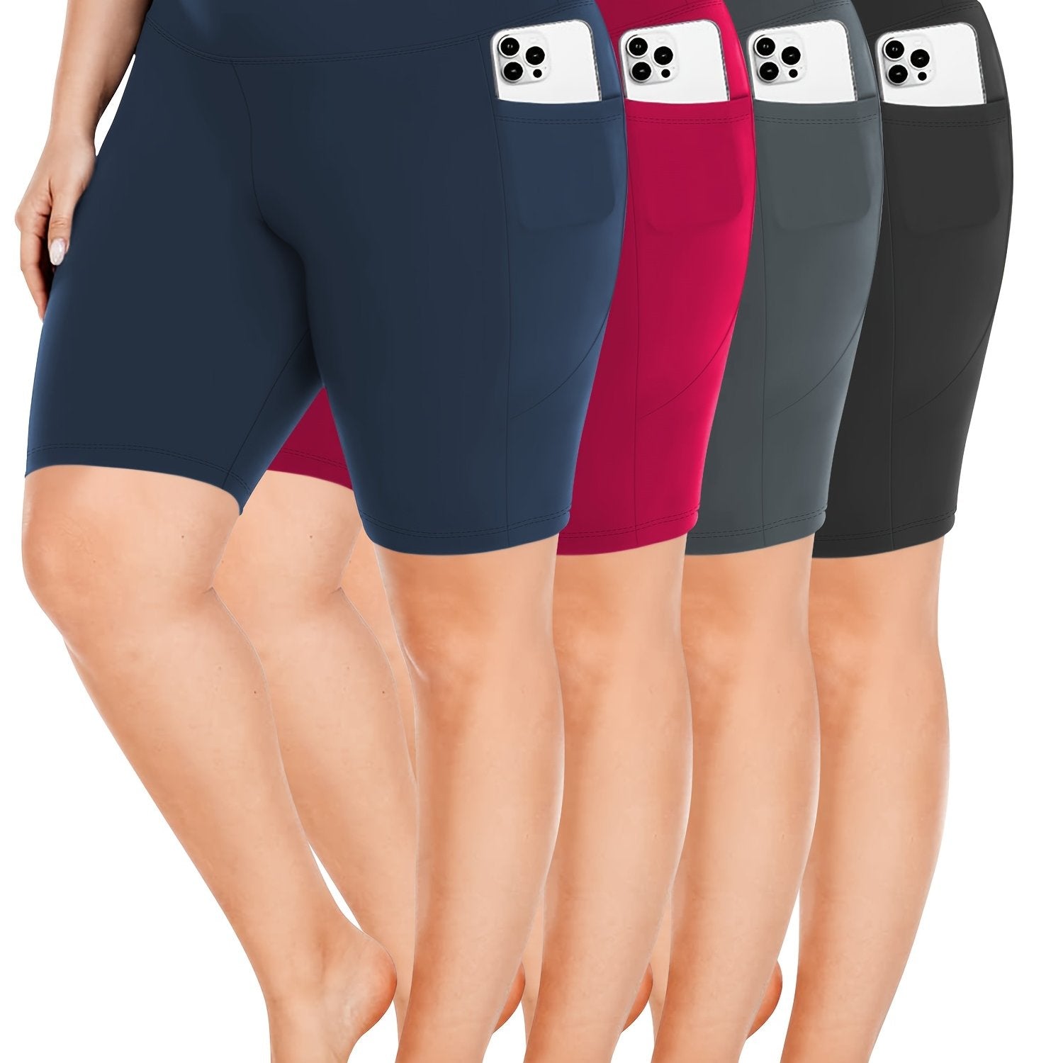 Women's High Waist Crescent Pocket 5-Point Pants Spring Summer Set