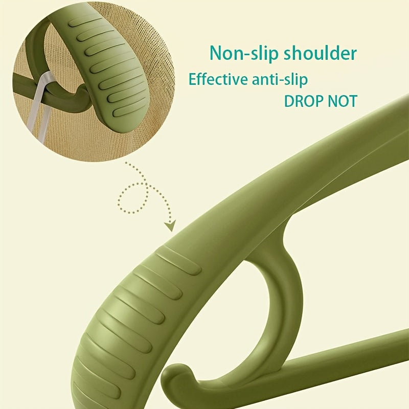 Set of 10 Non-Slip Plastic Clothes Hangers with Wide Shoulders Space-Saving Drying Racks