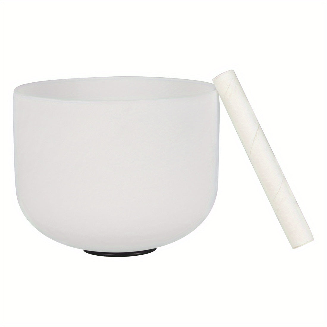 10-Inch White Crystal Music Bowl G Tone with Sheepskin Stick and Rubber Gasket