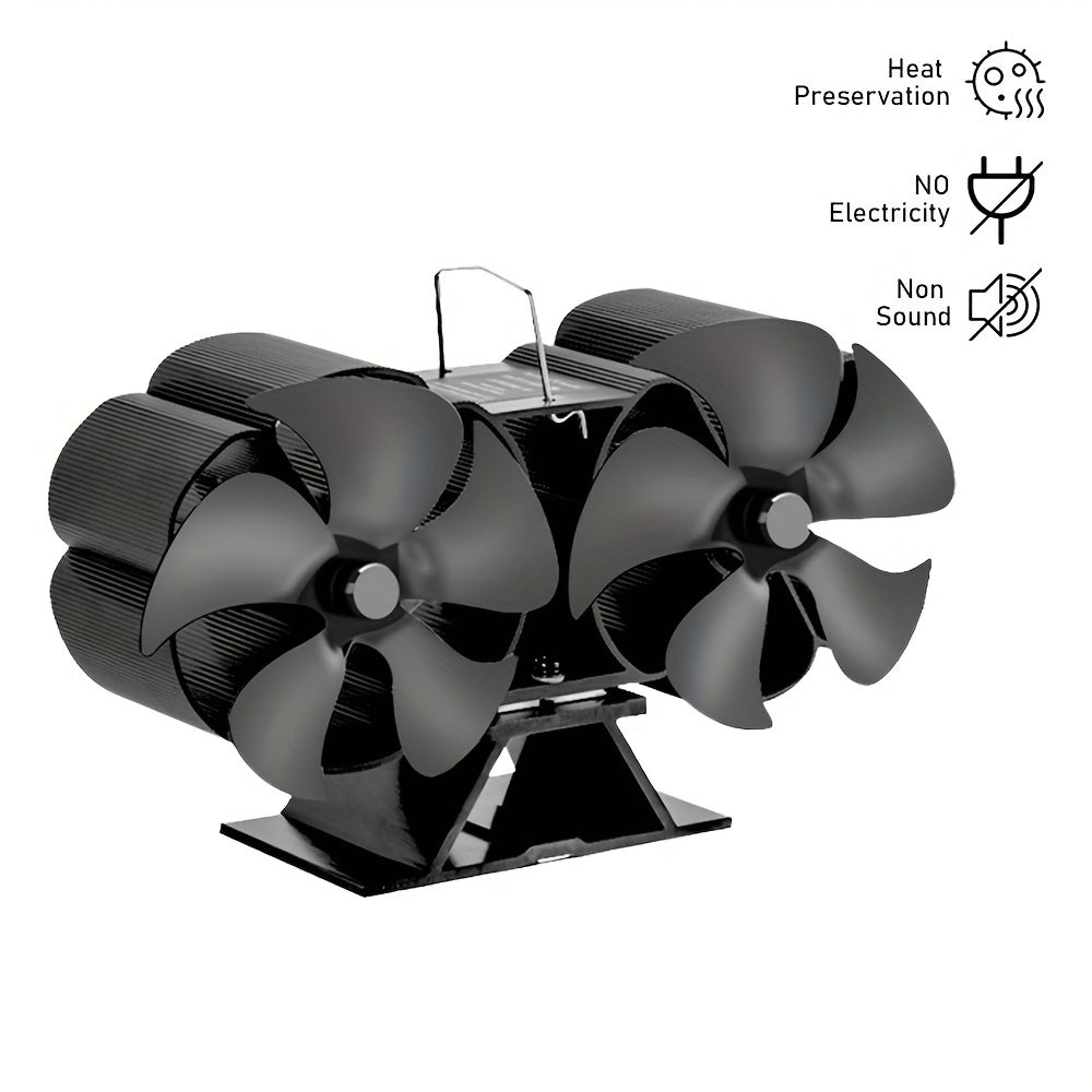 Aluminum High-Speed Fireplace Fan with 10 Blades for Wood and Pellet Stoves