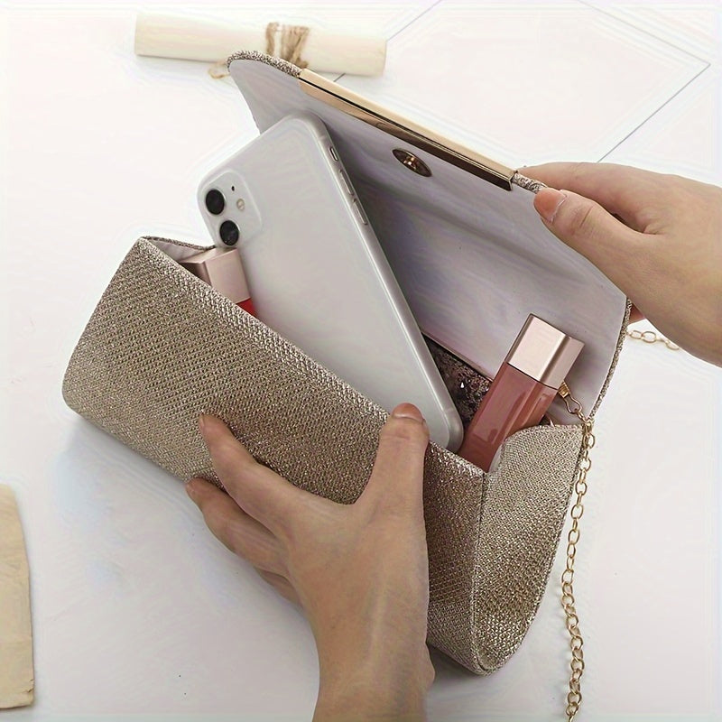 Glitter Evening Clutch Bag with Phone Lipstick Makeup Pouch