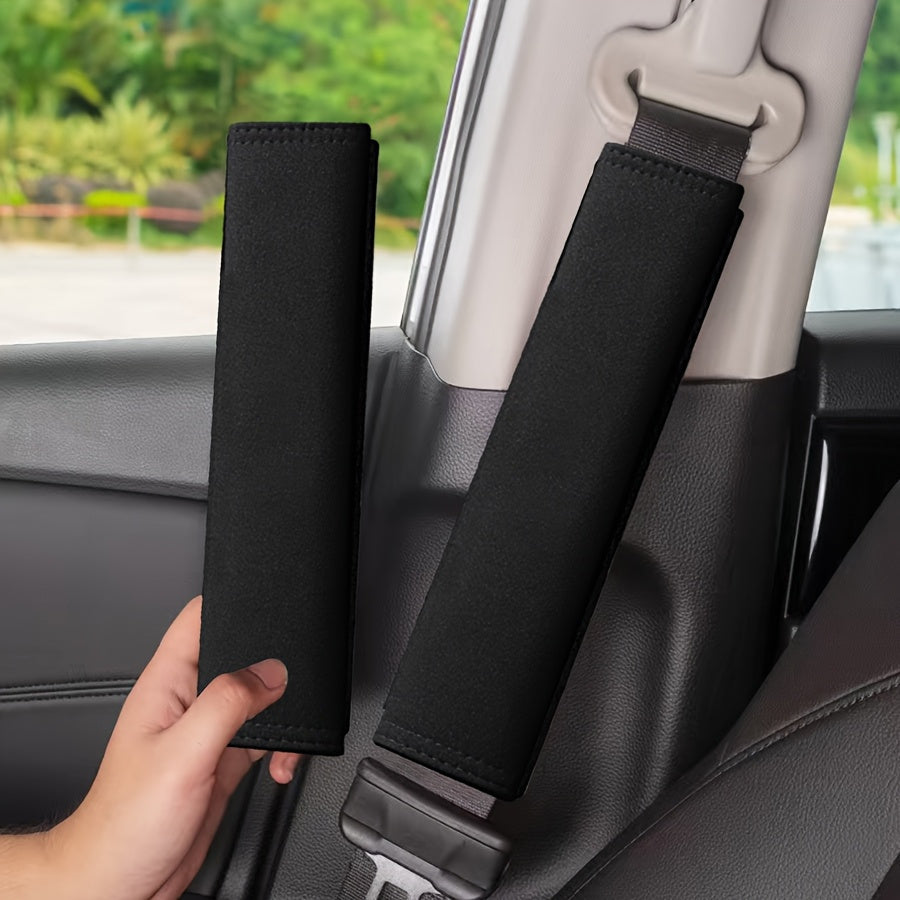 Car Seat Belt Shoulder Pads Soft Comfort Covers Black 2 Pieces
