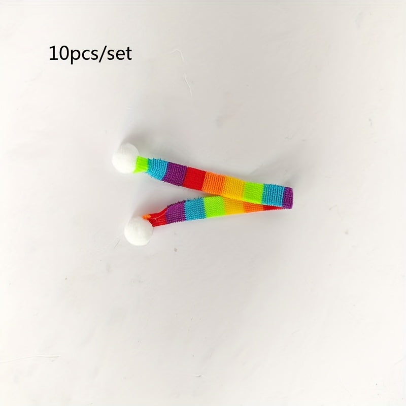 10 шт. Мини-шарфы для вина на Рождество, украшения для рождественской елки, поделки своими руками, шарфы для кукол и рождественские принадлежности.