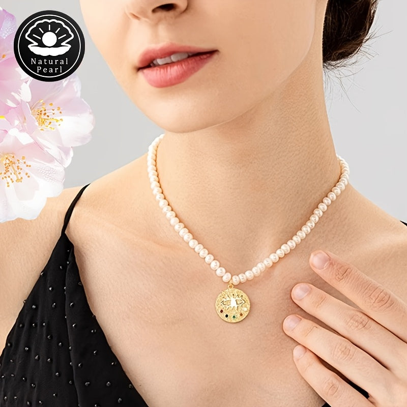 Freshwater Pearl Necklace Tribal and Classic Style Natural 5-6mm June Birthstone Gift Box