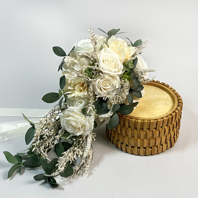 Champagne Rose Bridal Bouquet for Weddings and Special Occasions