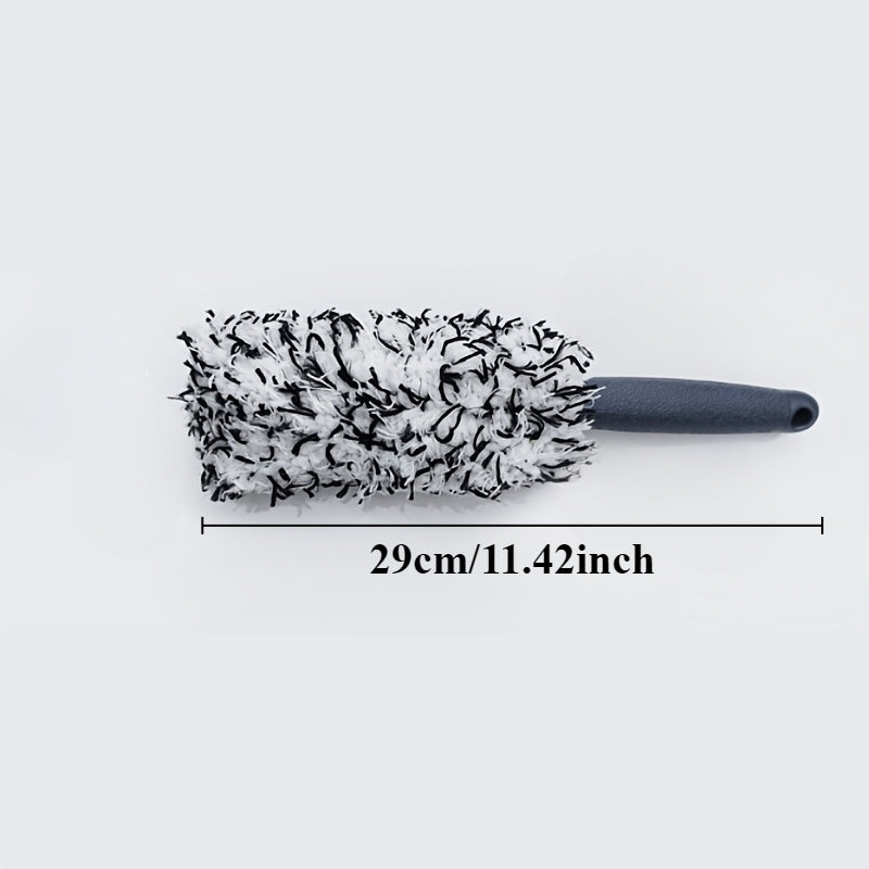 Cepillo de limpieza de neumáticos de microfibra con mango largo para lavado de coches
