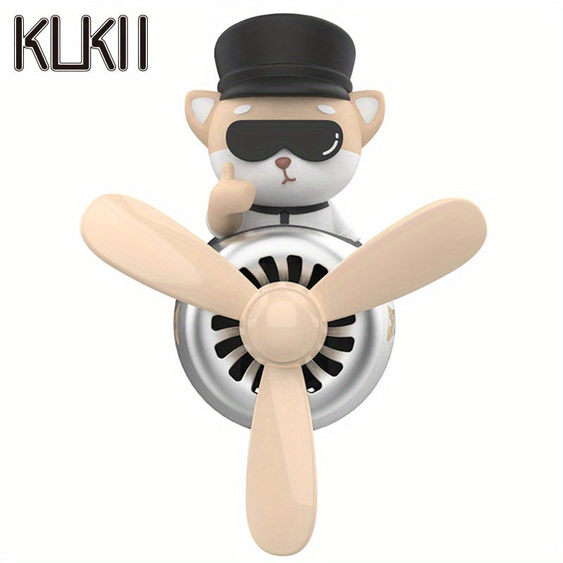 Husky Dog Air Freshener Diffuser with Blue Goggles Car Vent Decor