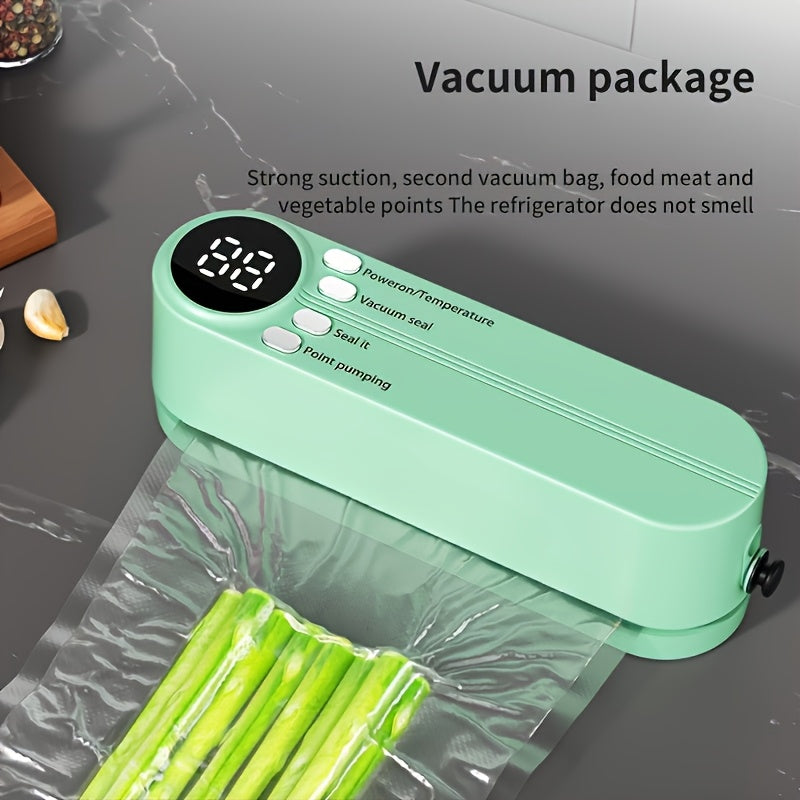 Portativ USB qayta to'ldiriladigan vakuum yopish uchun qadoqlash va gaz bilan to'ldirish funksiyasi bilan snack yopish