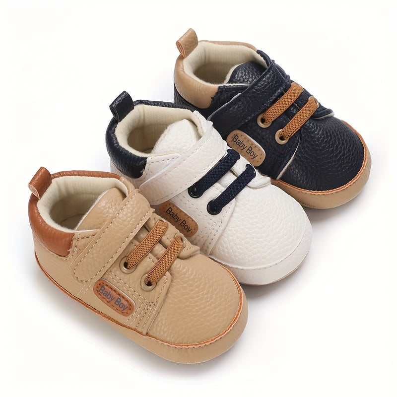 Toddler Casual Sneakers with Geometric Pattern All-Season Non-Slip PU Upper