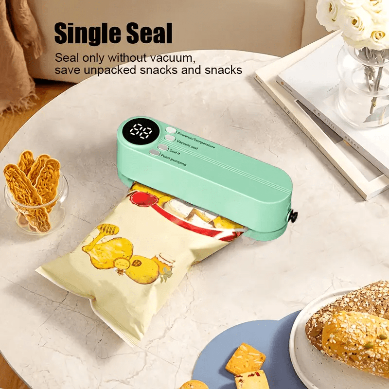 Selladora al vacío recargable por USB portátil para la conservación de alimentos en diversos entornos