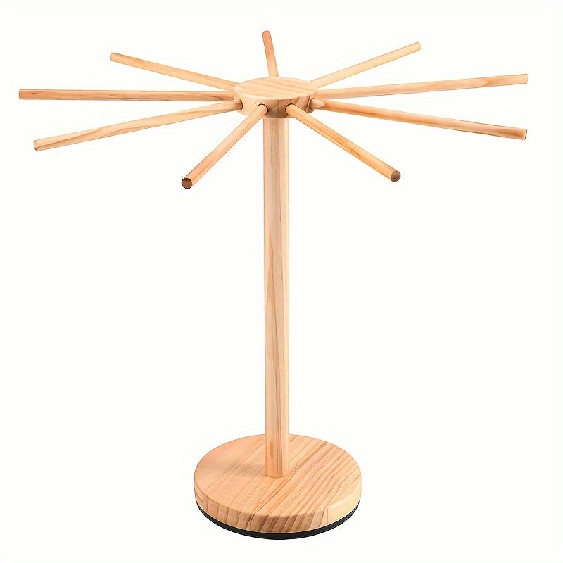 Drevesinli Makaron Quruq Rack - Aylanuvchi Dizayn, Tabiiy Qoplama, Oshxona va Restoran Makaron Tayyorlash Uchun Ideal